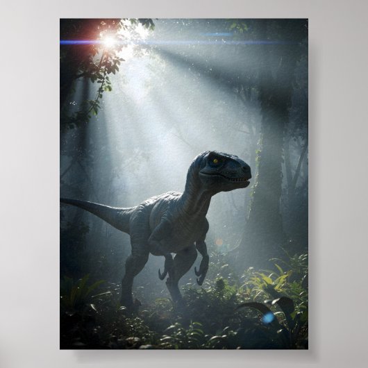 Velociraptor Dinosaur Poster (Voorkant)