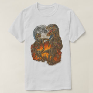 Velociraptor Dinosaur Vintage 90s Stijl Grafisch T-shirt