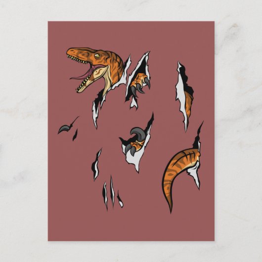Velociraptor Escape Briefkaart (Voorkant)