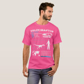 Velociraptor Fact Sheet Dinosaurus Feiten T-shirt (Voorkant volledig)