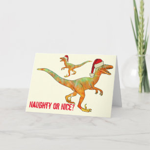 Velociraptor Grappig Feestelijk Kerstman Raptor Di Kaart