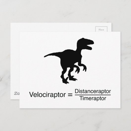 velociraptor grappige wetenschap briefkaart (Voorkant / Achterkant)
