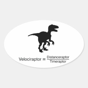 velociraptor grappige wetenschap ovale sticker