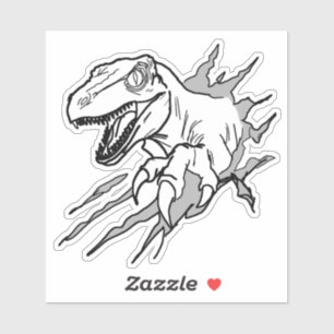 Velociraptor Lijn Kunst Klauw Metaal Vinyl Sticker
