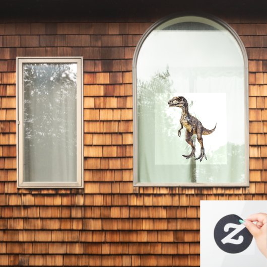 Velociraptor  raamsticker (Huis Raam)