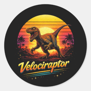 Velociraptor Ronde Sticker