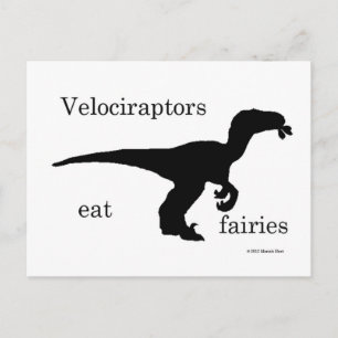 velociraptors eten fairies briefkaart