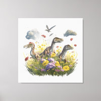 Velociraptors in een weide