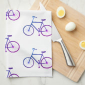 Vélos bleu violet vélos serviette de cuisine motif (Quart Plié)