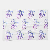 Vélos bleu violet vélos serviette de cuisine motif (Horizontal)