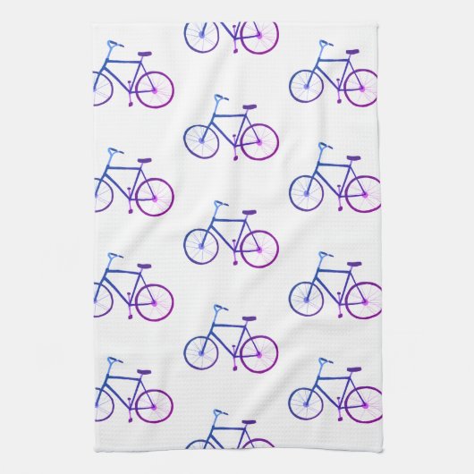 Vélos bleu violet vélos serviette de cuisine motif (Vertical)