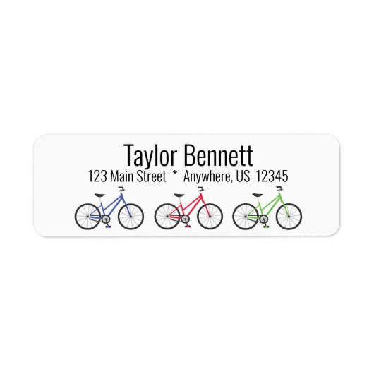 Vélos colorés Étiquettes d'adresse de retour perso (Devant)