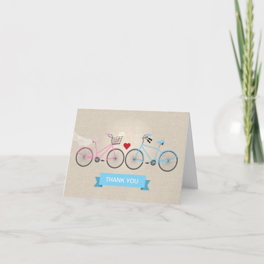 Vélos Faux Linen Mariage Merci (Devant)