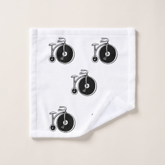 Vélos noirs et blancs Ensemble de serviettes de ba (Gant de toilette)