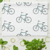 Vélos verts vélos motif serviette de cuisine (Plié)