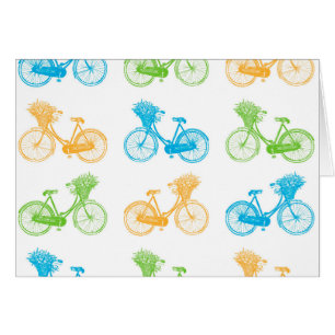 Vélos vintages avec corbeille de fleurs mur coloré