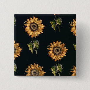 Velours au Saber silk decoration of Sunbloemen Vierkante Button 5,1 Cm