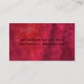 Velours de rouge de carte de visite (Dos)