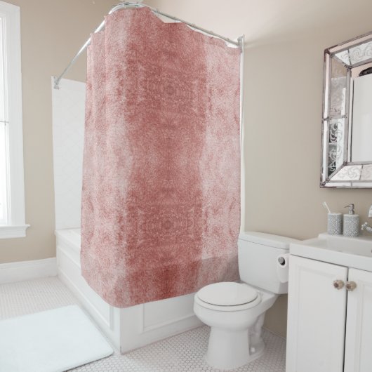 velours rose or Rose Douche rideaux ou velours (En situation)