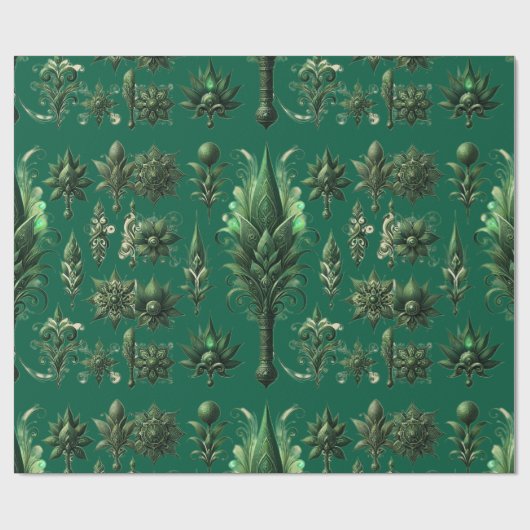 "Velours vert luxuriant : Design de papier cadeau  (Plat)