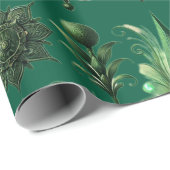 "Velours vert luxuriant : Design de papier cadeau  (Coin rond)