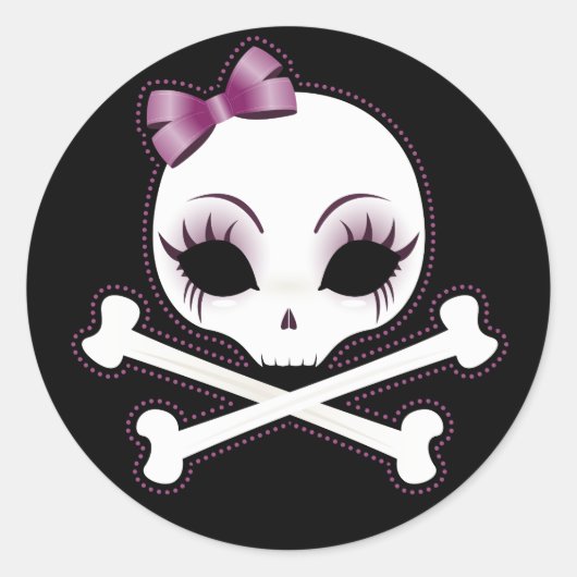 VelusaSkullie Ronde Sticker (Voorkant)