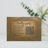 Velvet Alloy QR Code Mariage Carte RSVP (Debout devant)