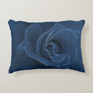 Velvet blue roos accent kussen