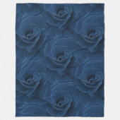 Velvet blue roos fleece deken (Voorkant)