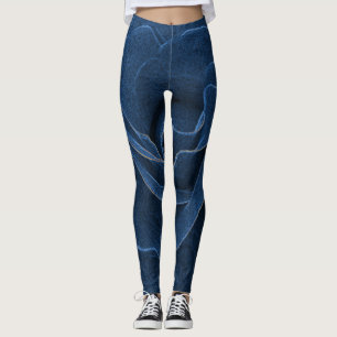 Velvet blue roos leggings