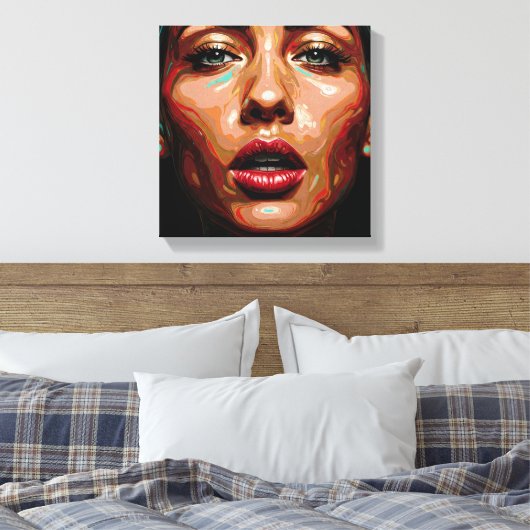 Velvet Distortion Stretched Canvas (Insitu (Slaapkamer))