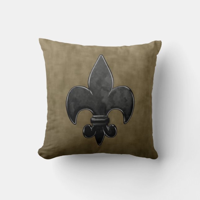 Velvet Fleur De Lis Kussen (Voorkant)