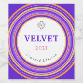 Velvet, fluitende cirkels wijn etiket (Enkel label)