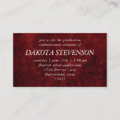 Velvet Grad | Ruby Red Graduation Faire-part (Dos)