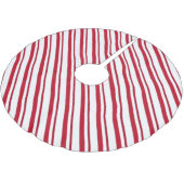 Velvet-lintstroken, diep rood en wit kerstboom rok (Gekanteld)