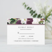 Velvet Magnolia Floral Wedding RSVP MEAL option (Debout devant)