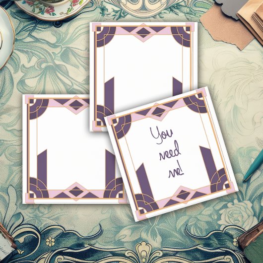 Velvet Night Geometry Art Deco Post-it® Notes