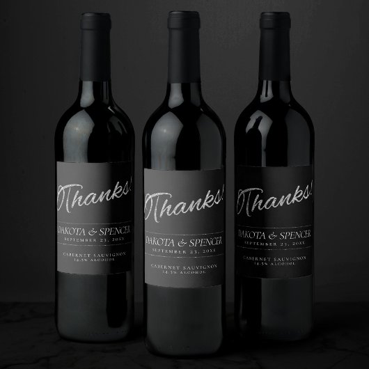 Velvet Onyx Grunge | Deep Vampy Jet Black Bedankt Wijn Etiket