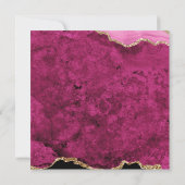 Velvet Pink Magenta Gold Agate Geode Script Square Notitiekaartje (Achterkant)