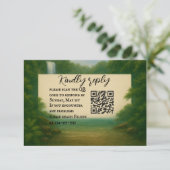 Velvet Rapids QR Code Wedding Carte RSVP (Debout devant)