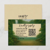 Velvet Rapids QR Code Wedding Carte RSVP (Devant / Derrière)