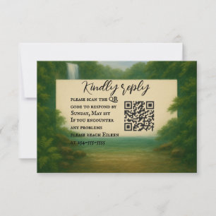 Velvet Rapids QR Code Wedding Carte RSVP
