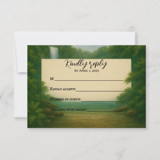 Velvet Rapids Wedding RSVP Card (Voorkant)
