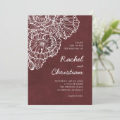 Velvet red met witte papavers kaart (Staand voorkant)