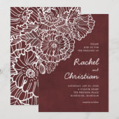 Velvet red met witte papavers kaart (Voorkant / Achterkant)