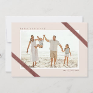Velvet Ribbon geaccentueerd Kerstfoto ontwerp Kaart