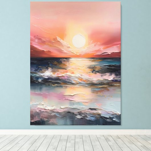 Velvet Sunset Over the Sea  Canvas Afdruk (Insitu (Houten vloer))