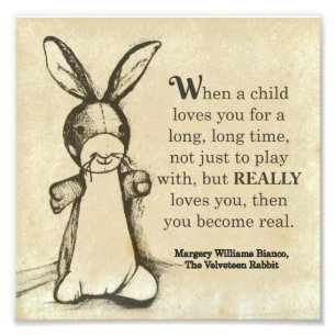 Velveteen Rabbit Book Quote Wall Art Foto Afdruk