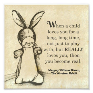 Velveteen Rabbit Book Quote Wall Art Foto Afdruk