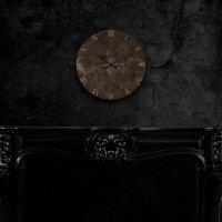 Velvety Bronze Damask | Bruin Barok Grunge Rond